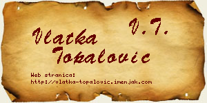 Vlatka Topalović vizit kartica
